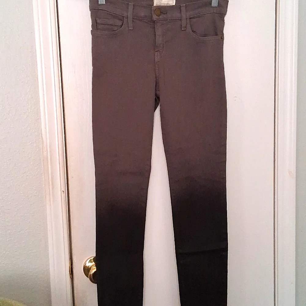 Current/Elliott The Stiletto Ombre Dark Castle Gray Black Coated Skinny Jeans 26 - Picture 8 of 10